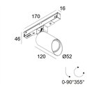 Delta Light M20/M26H - Spy 52 Wallwash DIM5 Track lighting fixture