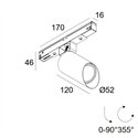 Delta Light M20/M26H - Spy 52 Wallwash Soft DIM5 Track lighting fixture