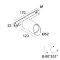 Delta Light M26L - Spy 52 Wallwash DIM5 Track lighting fixture
