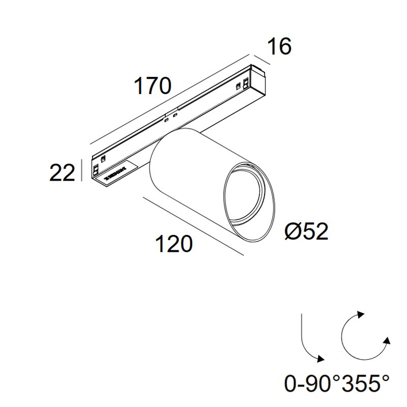 Delta Light M26L - Spy 52 Wallwash DIM5 Schienenbeleuchtung