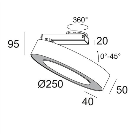 Delta Light SUPER-OH! XS PIVOT 25 DIM8 Ceiling lamp