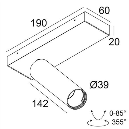 Delta Light SPY 39 L ON 1 DIM8 Ceiling lamp