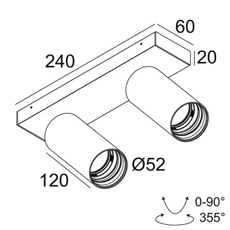 Delta Light SPY 52 ON 2 SOFT DIM8 Ceiling lamp
