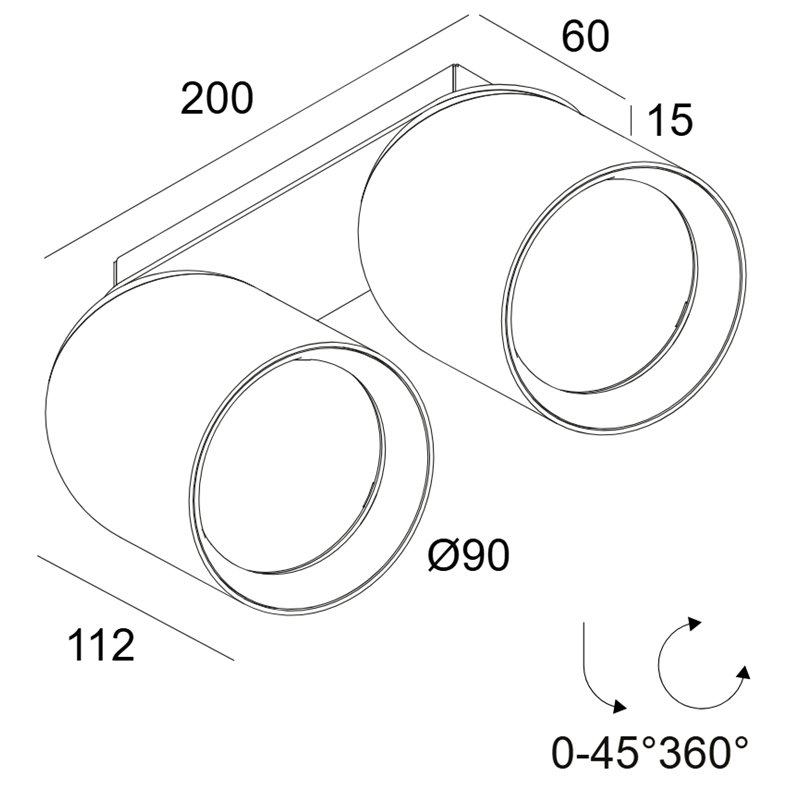 Delta Light OBIN ON 2 DIM8 Deckenlampe