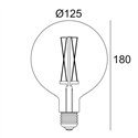 Delta Light LED FILAMENT GL125 E27 6W 2200K - SMOKE