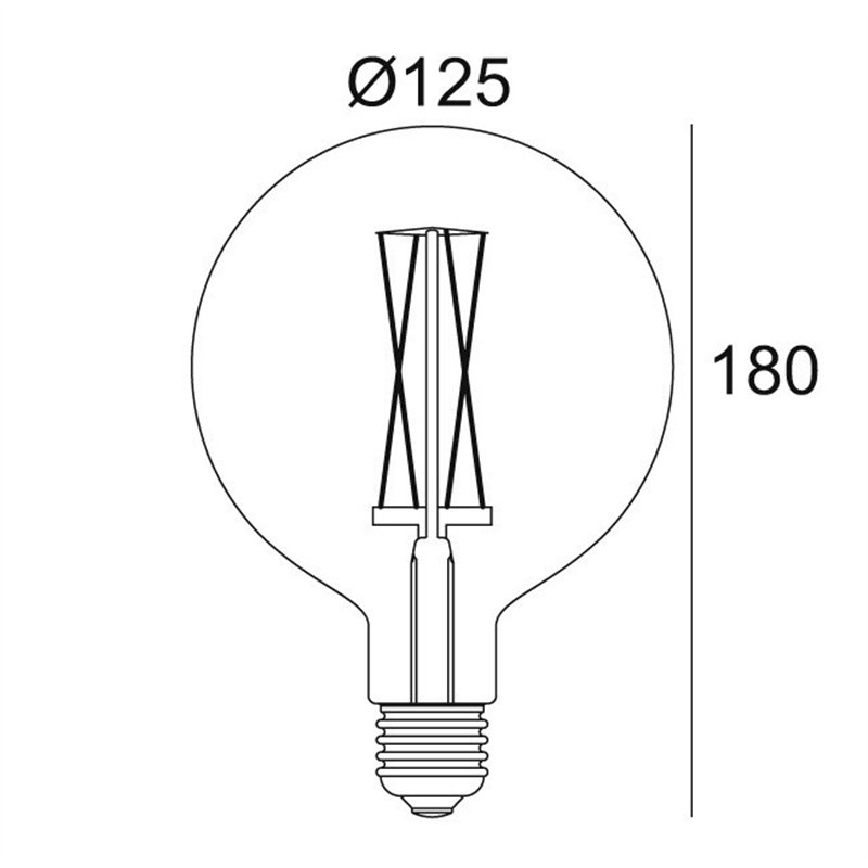Delta Light LED FILAMENT GL125 E27 6W 2200K - SMOKE