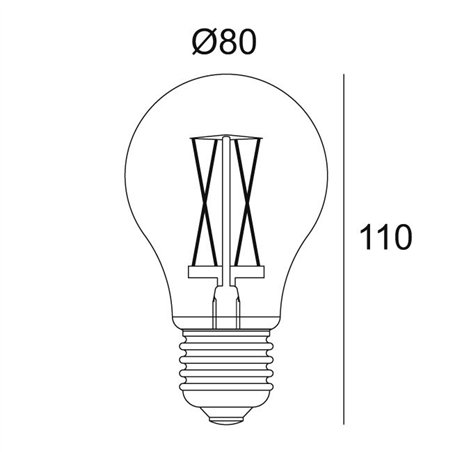 Delta Light LED FILAMENT GL80 E27 6W 2200K - SMOKE