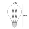 Delta Light LED FILAMENT GL95 E27 6W 2200K - SMOKE