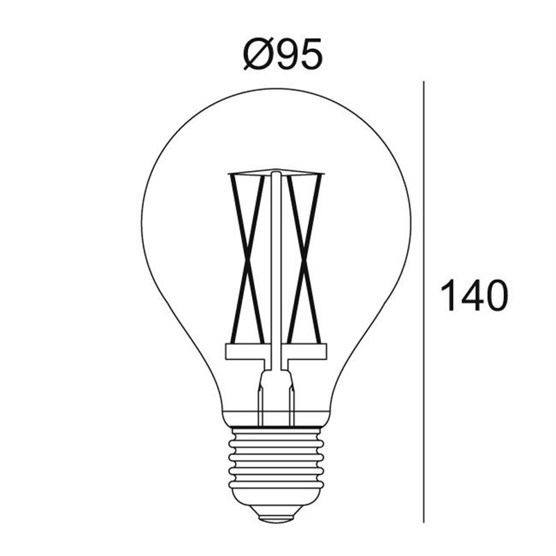 Delta Light LED FILAMENT GL95 E27 6W 2200K - SMOKE