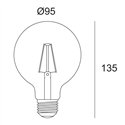 Delta Light LED FILAMENT GL95 E27 8W 2700K - GOLD
