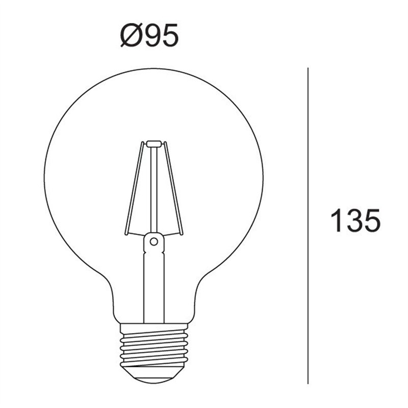 Delta Light LED FILAMENT GL95 E27 8W 2700K - GOLD