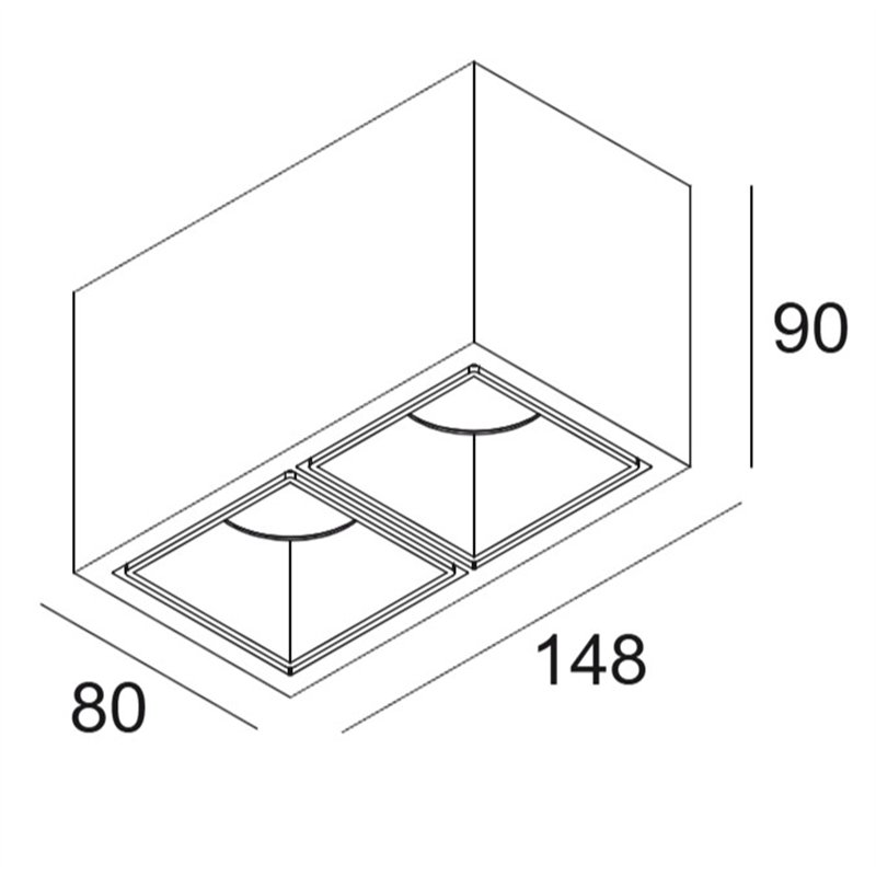 Delta Light Boxy 2 L HE DIM8 Deckenlampe