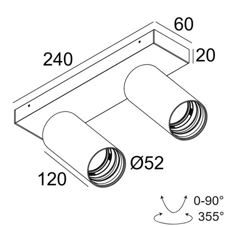 Delta Light SPY 52 ON 2 HE DIM8 Ceiling lamp