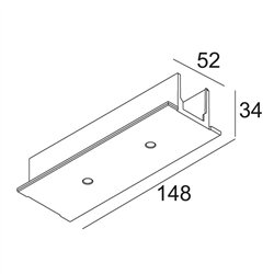 Delta Light TRACK 3F DIM IN RECESSED COVER MIDDLE SUPPLY