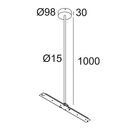 Delta Light CENTRAL ROD SUSPENSION 65 1m Suspension lamp