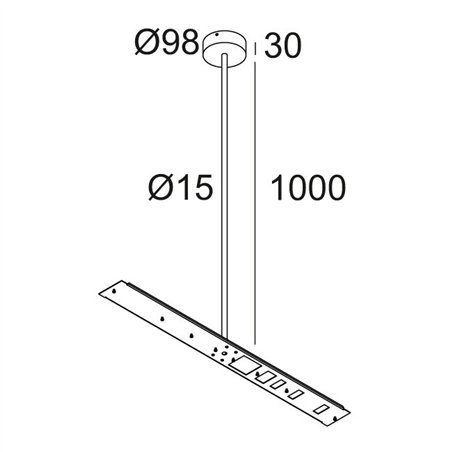 Delta Light CENTRAL ROD SUSPENSION 95 1m Suspension lamp