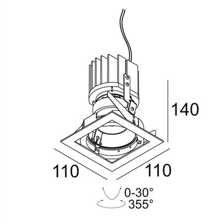 Delta Light iMAX II SQUARE ADJUSTABLE MP Recessed spot