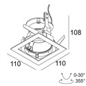 Delta Light iMAX II SQUARE ADJUSTABLE CL6 Recessed spot