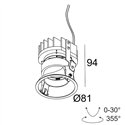 Delta Light iMAX II SQUARE ADJUSTABLE TRIMLESS SOFT Recessed spot
