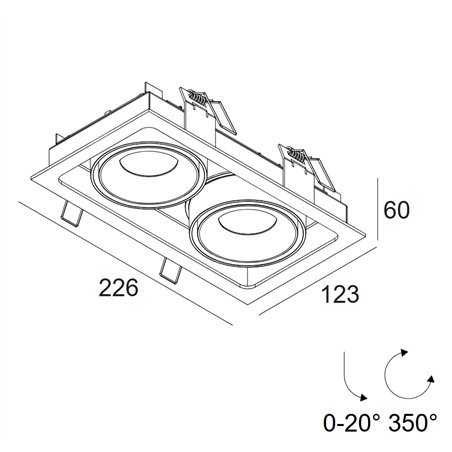 Delta Light Minigrid In 2 recessed spot