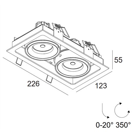Delta Light Minigrid In 2 Hi Led recessed spot