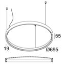 Delta Light SUPERLOOP PLUS HC 70 SBL Suspension lamp