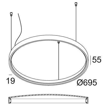 Delta Light SUPERLOOP PLUS HC 70 SBL Suspension lamp