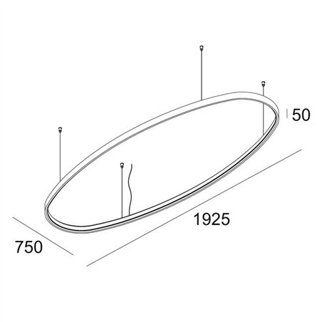 Delta Light SUPERLOOP HC SBL OVAL M Suspension lamp
