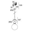 Delta Light Toupe E27 Adm suspension lamp