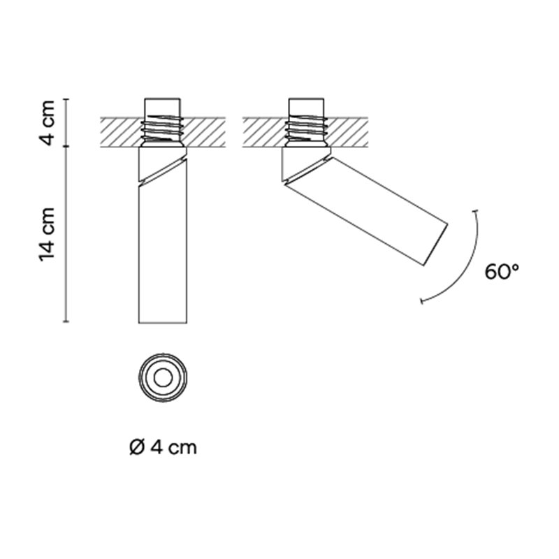 Vibia Bind solo Spotlight Ø 4 cm x 14 cm Narrow - 6690 Einbauspot