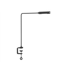 Lumina Flo Clamp Tischlampe mit schwenkbarem Kopf, 2‑Stufen-Dimmer und Klemmbefestigung.