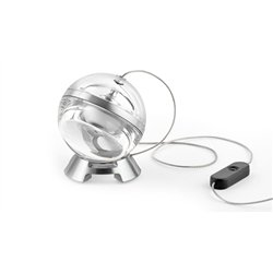Lumina Limbus Eye Body table lamp with cord dimmer and choice of transparent or matte glass diffuser.
