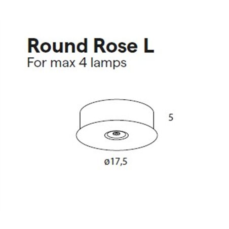 Lumina Round Rose L ceiling rose for elegant mounting of up to four lamps, compatible with Limbus and Tia 200.