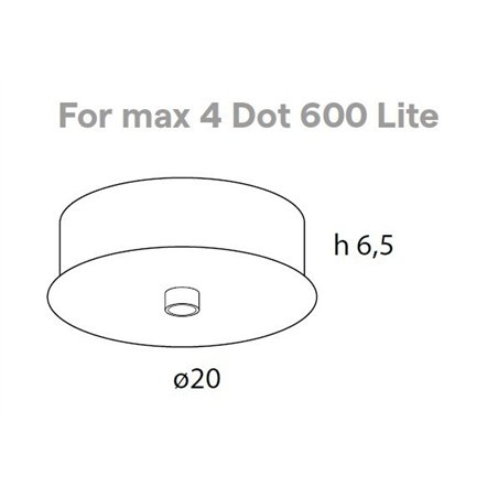Lumina Dot Lite Rose ceiling rose for elegant mounting of up to four Dot 600 Lite lamps.