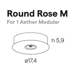 Lumina Aether Round Rose (x1) – ceiling rose for one lamp, Ø17.5 cm, height 5 cm.