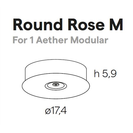 Lumina Aether Round Rose (x1) – ceiling rose for one lamp, Ø17.5 cm, height 5 cm.