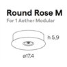 Lumina Aether Round Rose (x1) – Deckenrosette für eine Lampe, Ø17,5 cm, Höhe 5 cm.