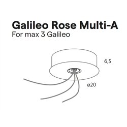 Lumina Galileo Rose Multi‑A – Premium ceiling canopy for up to 3 Galileo pendants