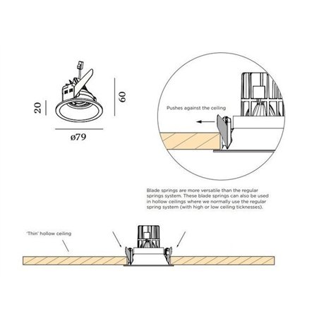 Wever & Ducré Deep Adjust Petit 1.0 LED blade springs Recessed spot