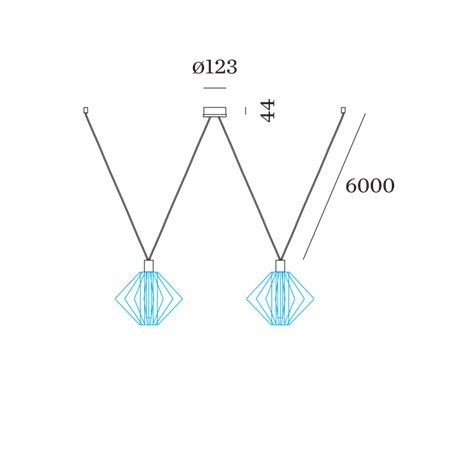 Wever & Ducré Wiro Decenter 2.0 Suspension Set | E27 | 6.0M | For 2 Shades