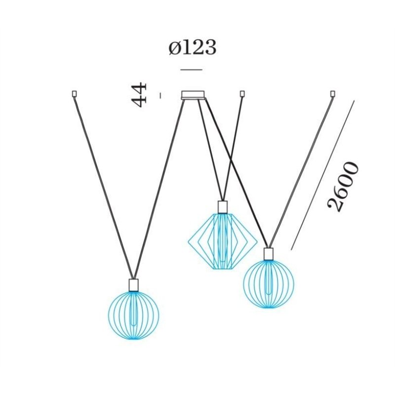 Wever & Ducré Wiro Decenter 3.0 Suspension Set | E27 | 2.6M | For 3 Shades