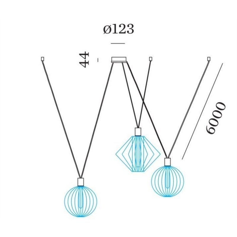 Wever & Ducré Wiro Decenter 3.0 Suspension Set | E27 | 6.0M | For 3 Shades