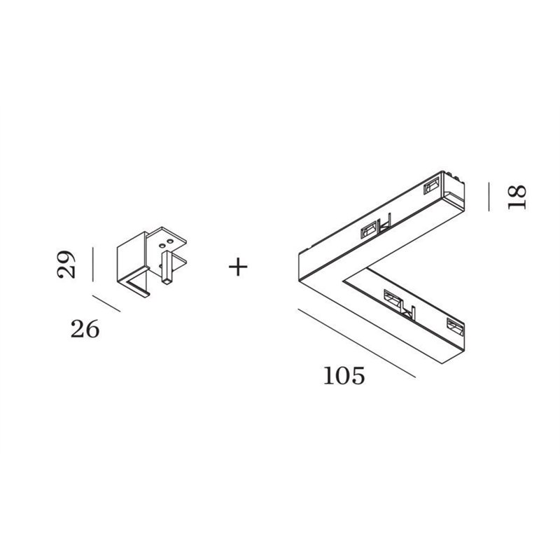 Wever & Ducré L-Connector Strex System | Surface/Suspended