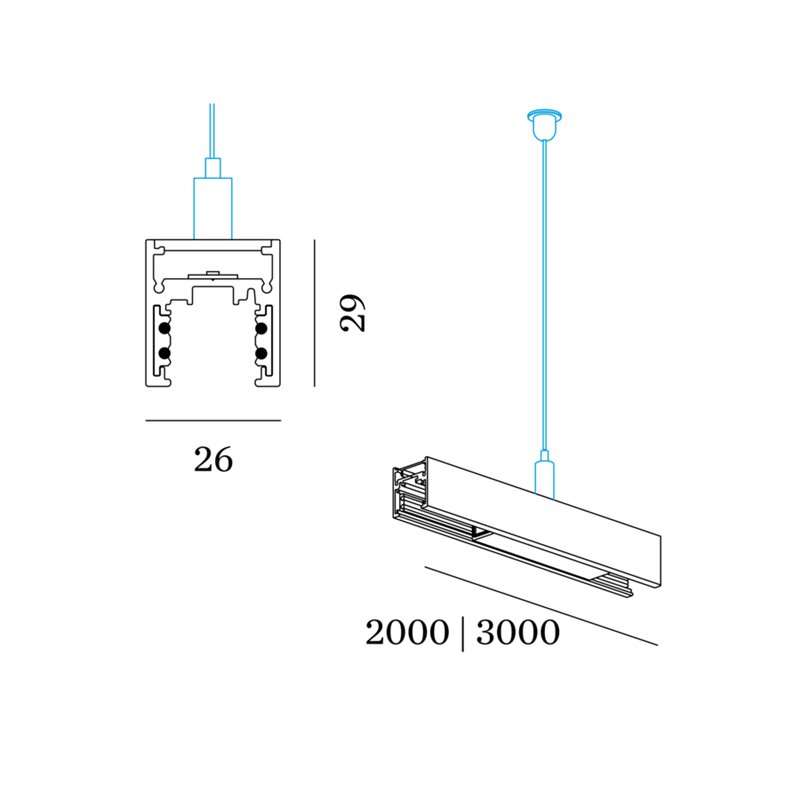 Wever & Ducré Track Profile 3M Strex System | Suspended Indirect Light