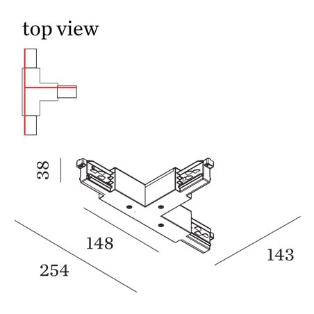 Wever & Ducré T-Connector 4.0 3-Phase Track