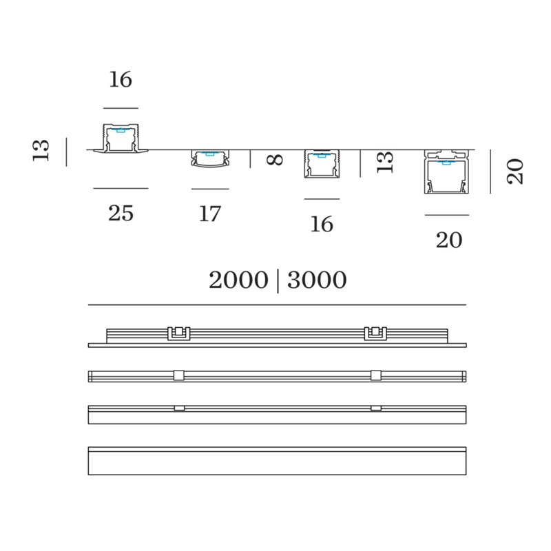 Wever & Ducré Ilane LED COB Strip IP20 5.0M 10W/M 800 lm/M LED strip