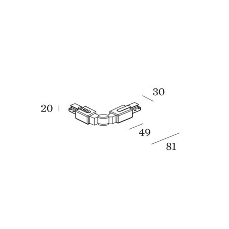 Wever & Ducré Adjustable Corner 1-Phase Track
