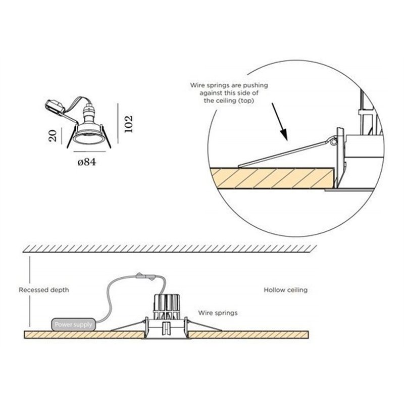 Wever & Ducré Deep 1.0 PAR16 Drahtfedern Einbaustrahler