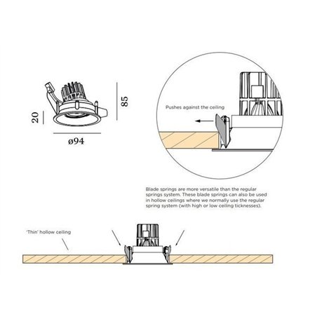 Wever & Ducré Deep Adjust 1.0 PAR16 blade springs Recessed spot