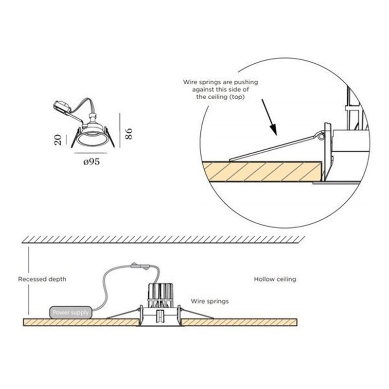 Wever & Ducré Deep IP44 1.0 PAR16 Drahtfedern Einbaustrahler